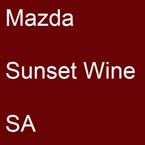 Mazda, Sunset Wine, SA.